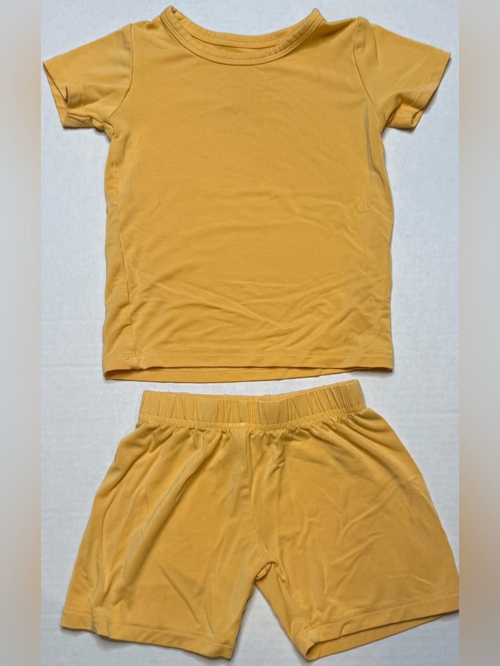 Bubble Baby Bamboo Pajama Set 12–18M Sunshine Yellow Short Sleeve Two Piece
